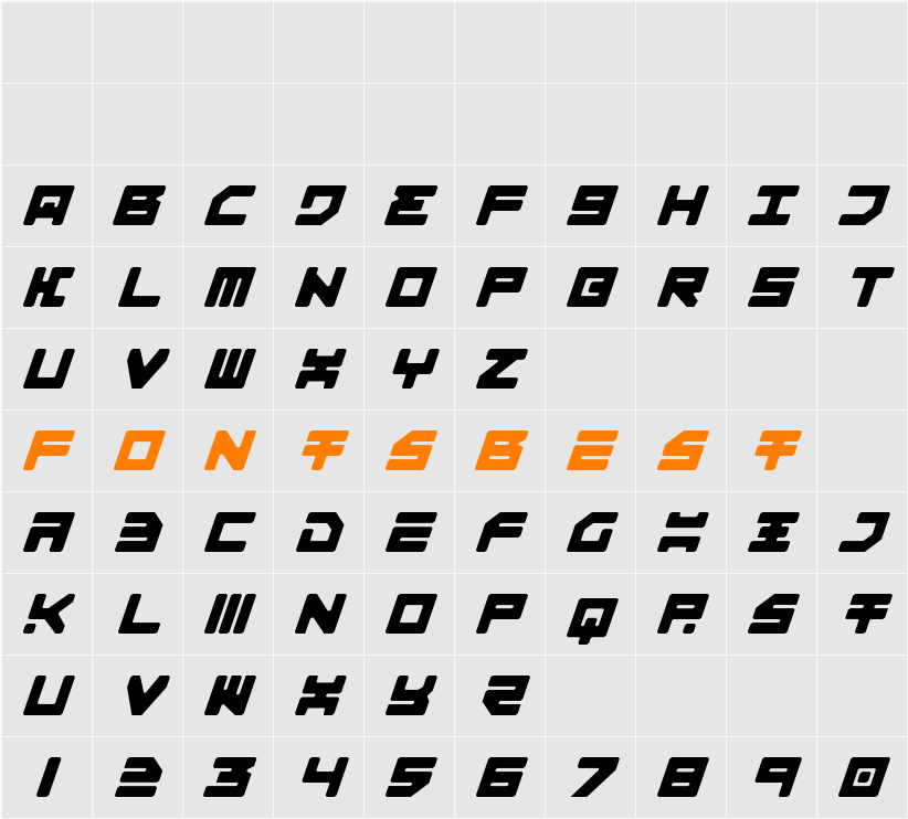 Omega-3 Light Italic Character Map