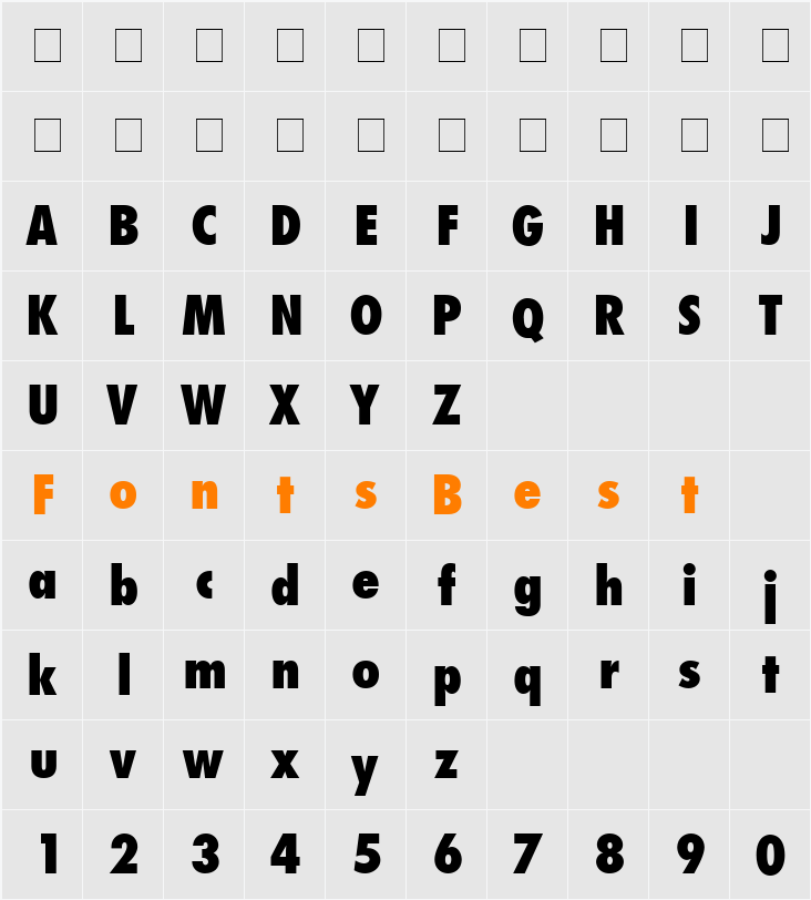 FujiyamaExtraBold Character Map
