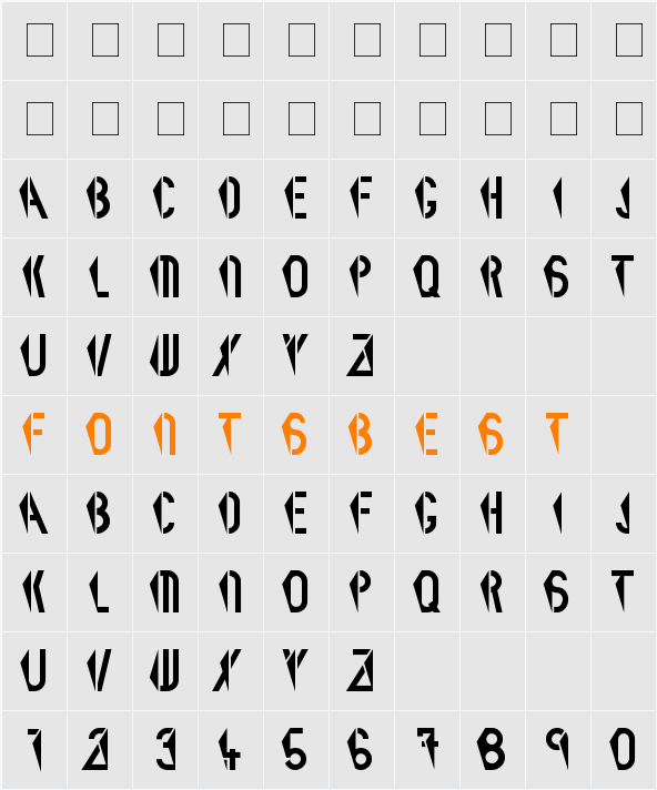 Triangle Capitals Character Map
