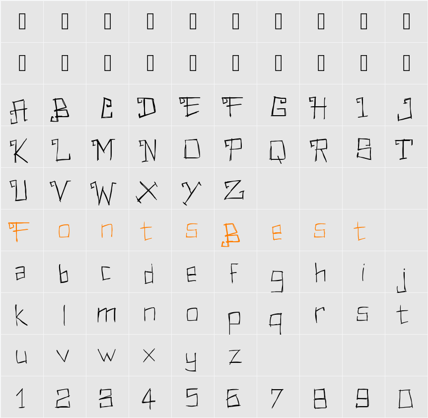 PWRectangular Character Map