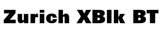 Zurich XBlk BT Font Image