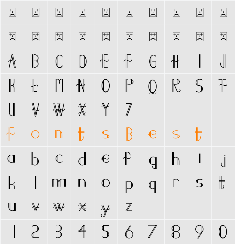 Demodee Character Map