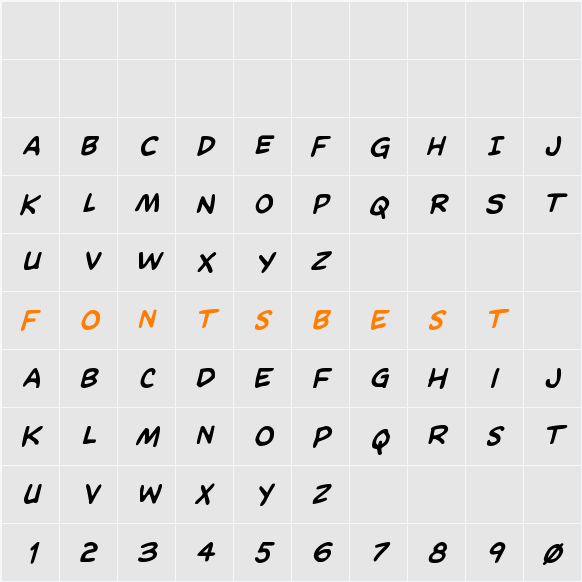 Domino Mask Bold Italic Character Map