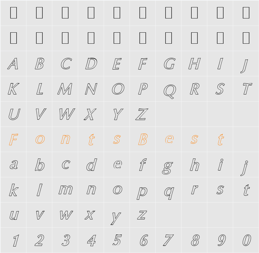 EricBeckerOutline-Medium Character Map
