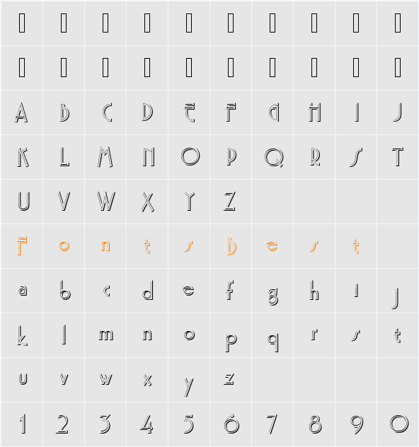 URWProctorOnlShaD Character Map