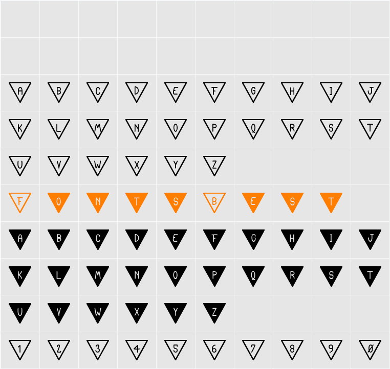 The South Flag St Character Map