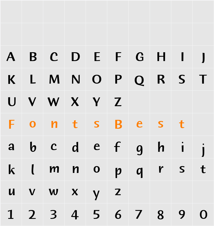 Humana Sans ITC Medium Character Map