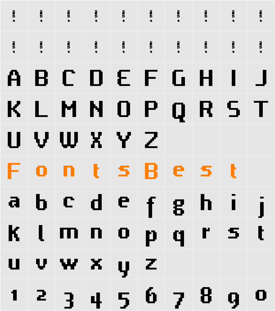 UF PT Bossa Duo Bold Character Map