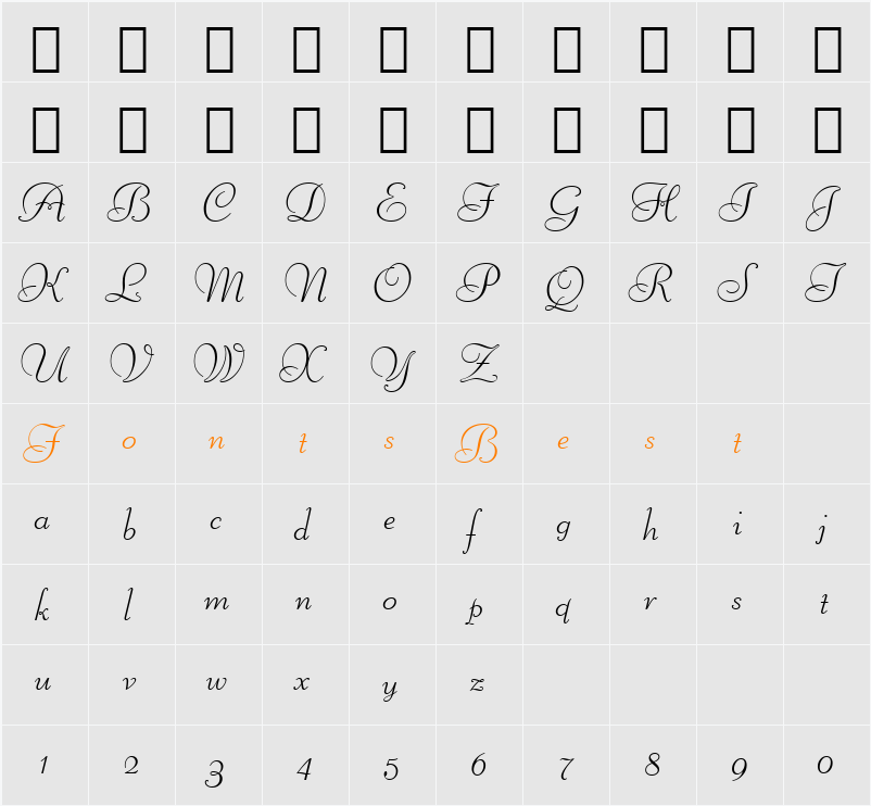 580-CAI978 Character Map