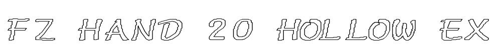 FZ HAND 20 HOLLOW EX Font Image