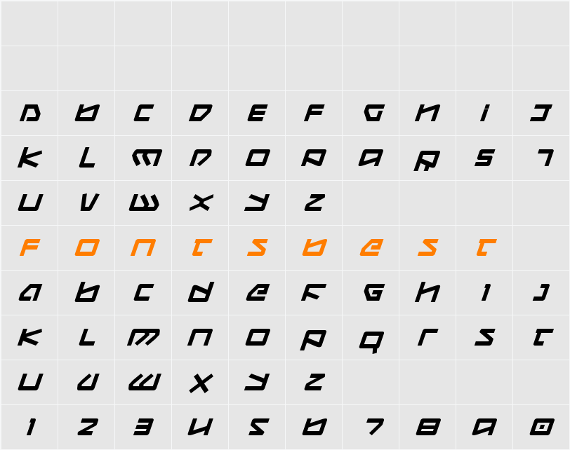 Kobold Bold Italic Character Map