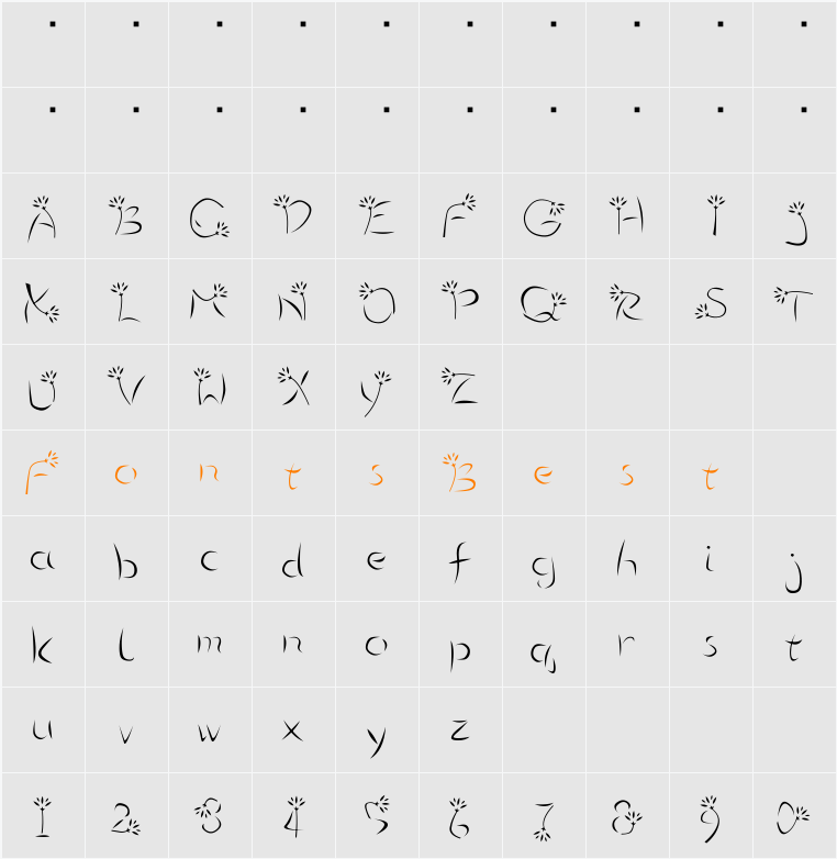 flower3 Character Map