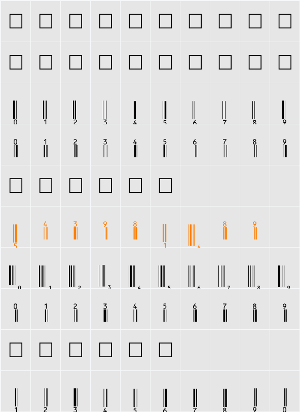 UpcBwrP36Tt Character Map