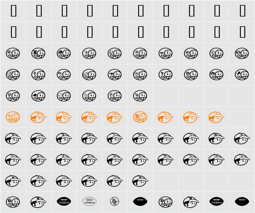 Sporto Character Map