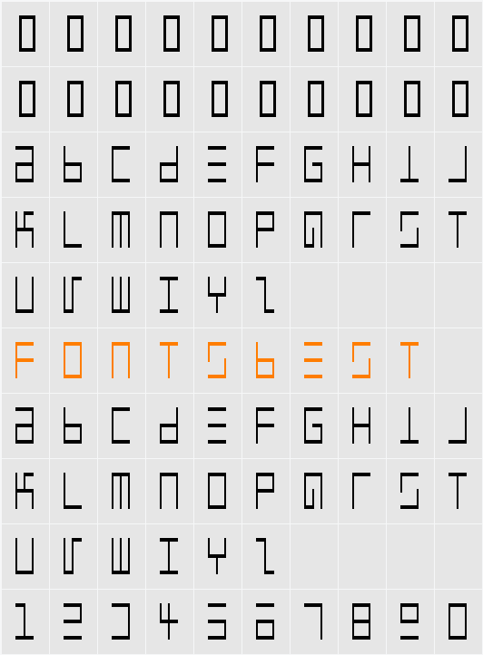 Epps Evans Narrow Light Character Map