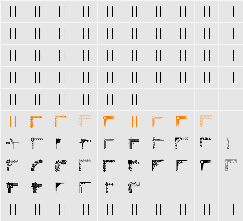 DesignerCorners Character Map