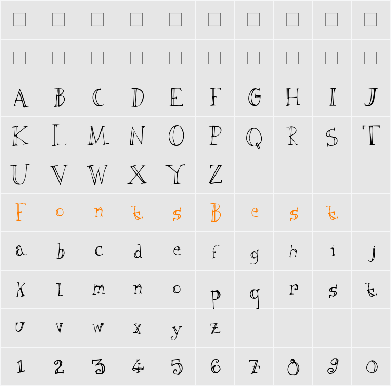 MANESCA Character Map