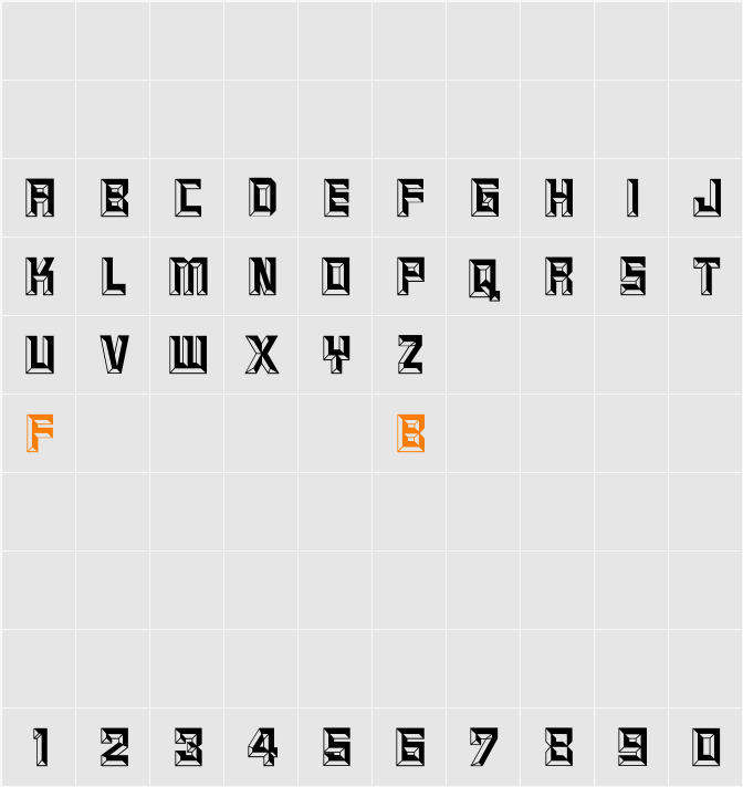 ReliefCaps Character Map