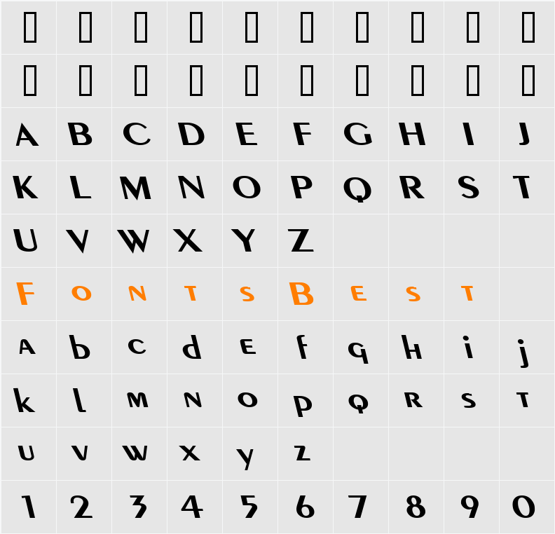 Pare Wide Reverse Character Map