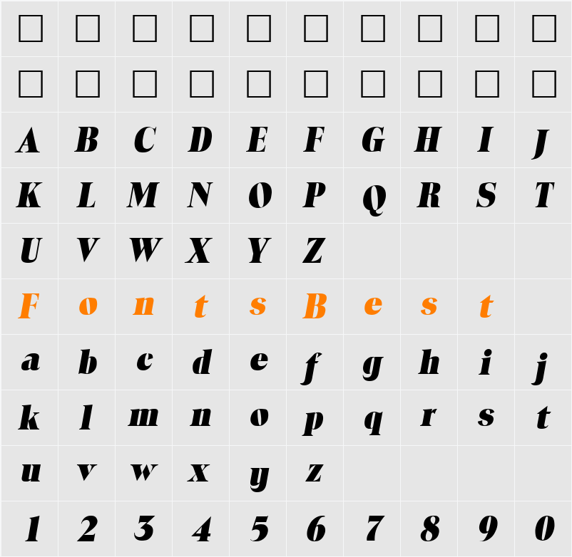 ToledoLH Character Map