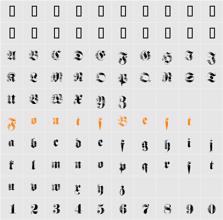 FrakturSawmill2 Character Map