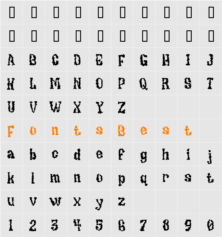 UndieCrust Character Map