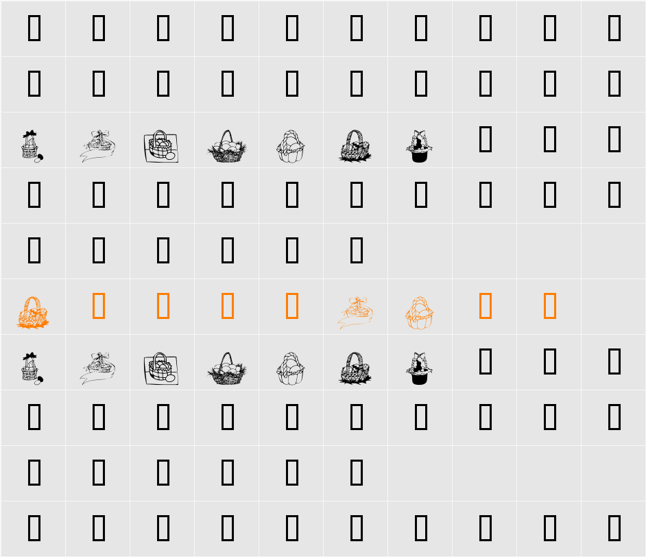 KR Easter Baskets Character Map