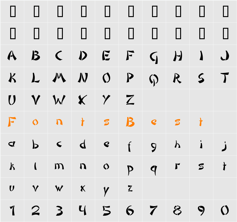 DomoAregato Character Map