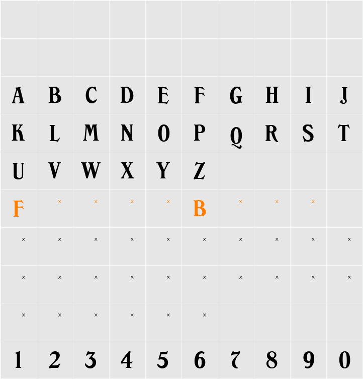 SycamoreLight Character Map