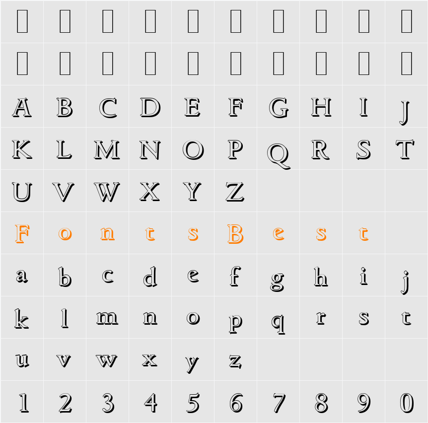 GouditaShadow Character Map