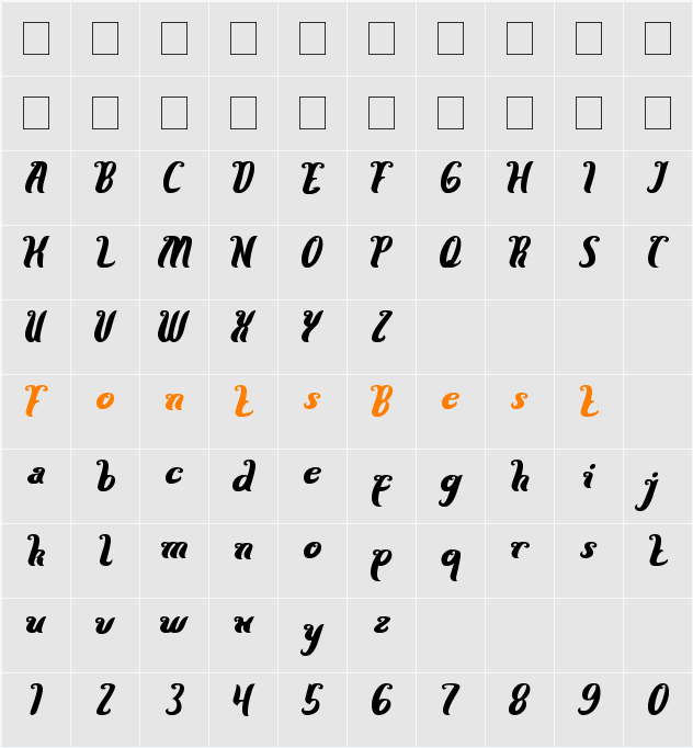 Here Comes The Sun Character Map