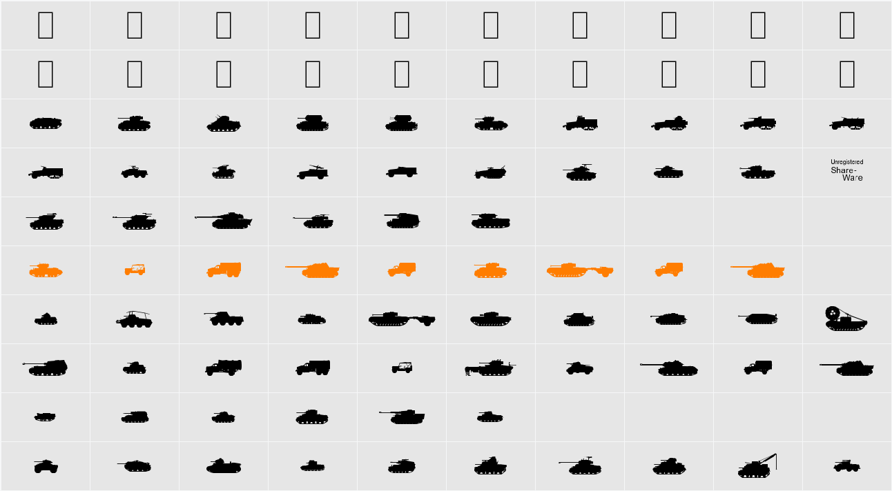 Tanks-WW2 Character Map