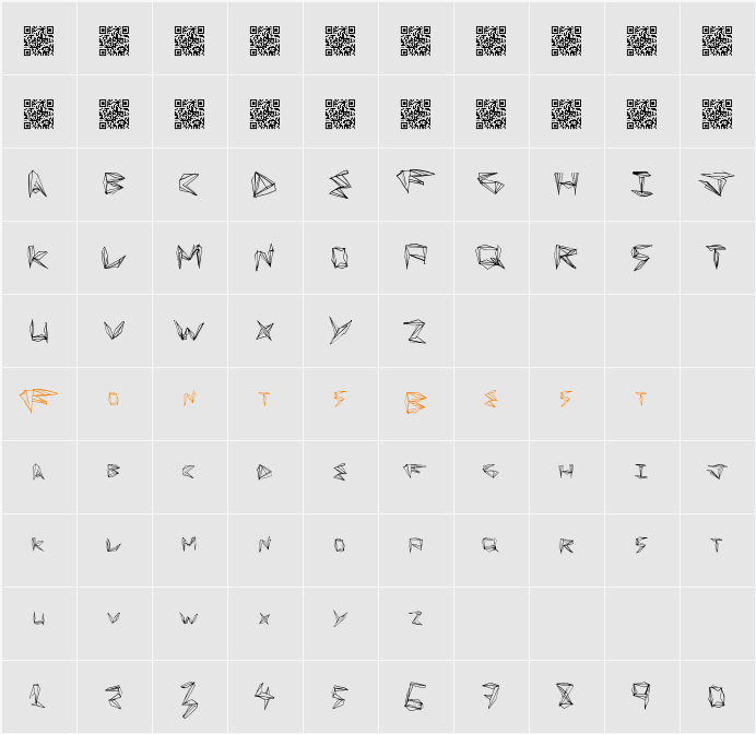 FunOrigami Character Map