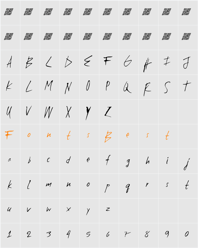 HighZombie Character Map