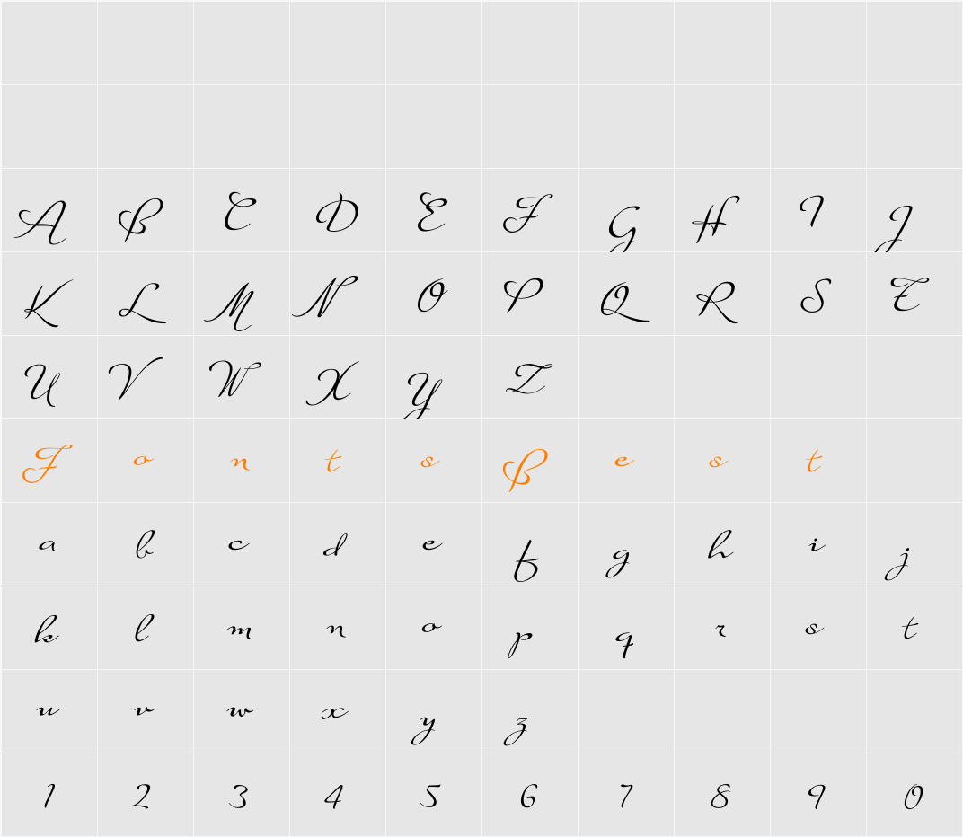 Suave Script Alt Character Map