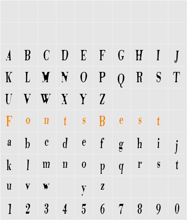 Tiidelag Character Map