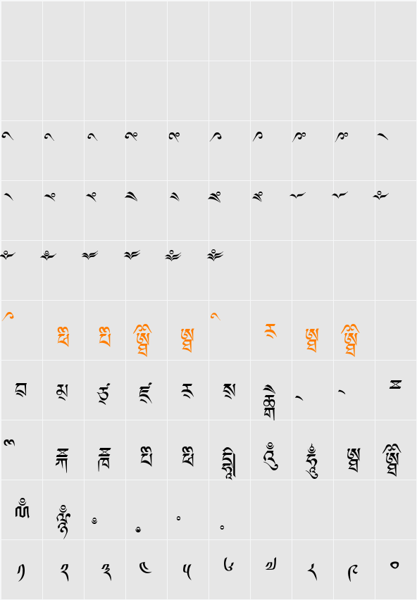 Ededris-vowa Character Map