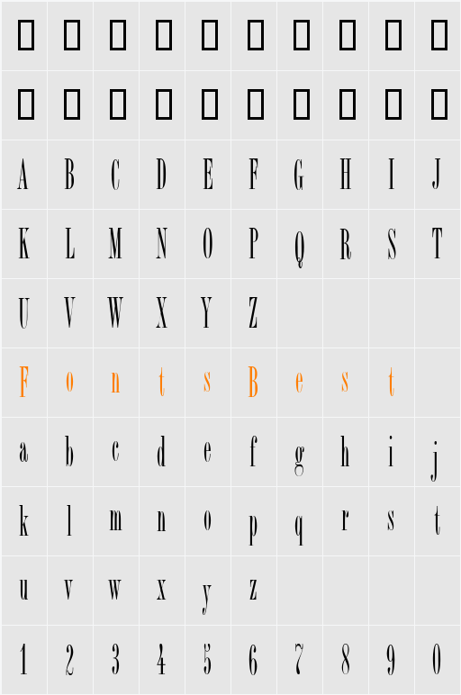 BodanoDB Character Map