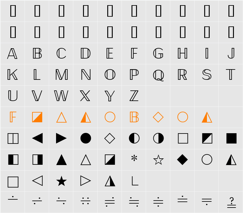 QuantaPiFourSSK Character Map