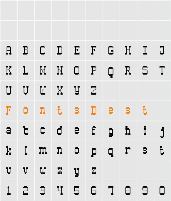 Old Pixel-7 Character Map
