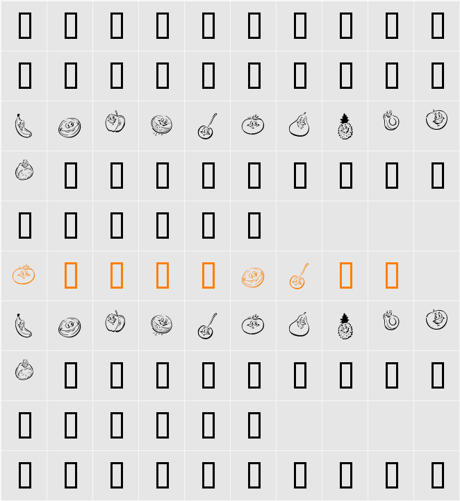 KR Happy Fruit Character Map