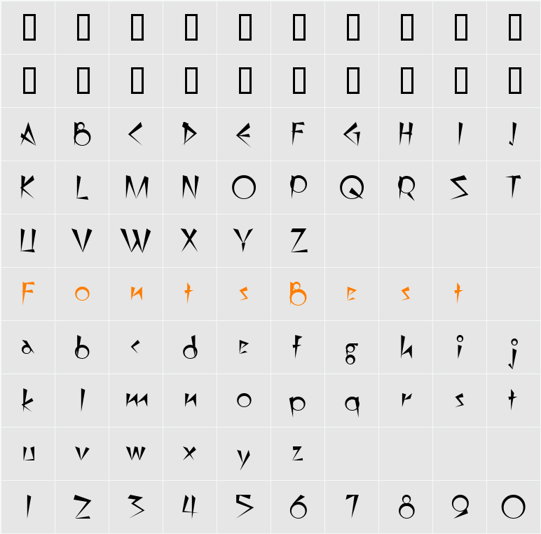 Demotte Character Map