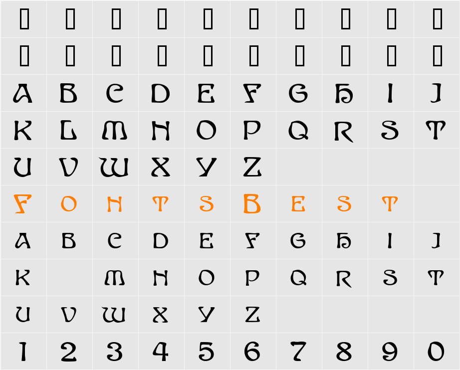 PlumosaSCapsSSK Character Map