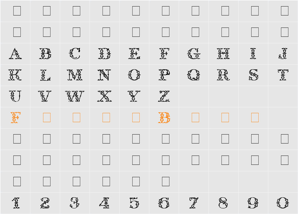 Trellis Display Caps SSi Character Map