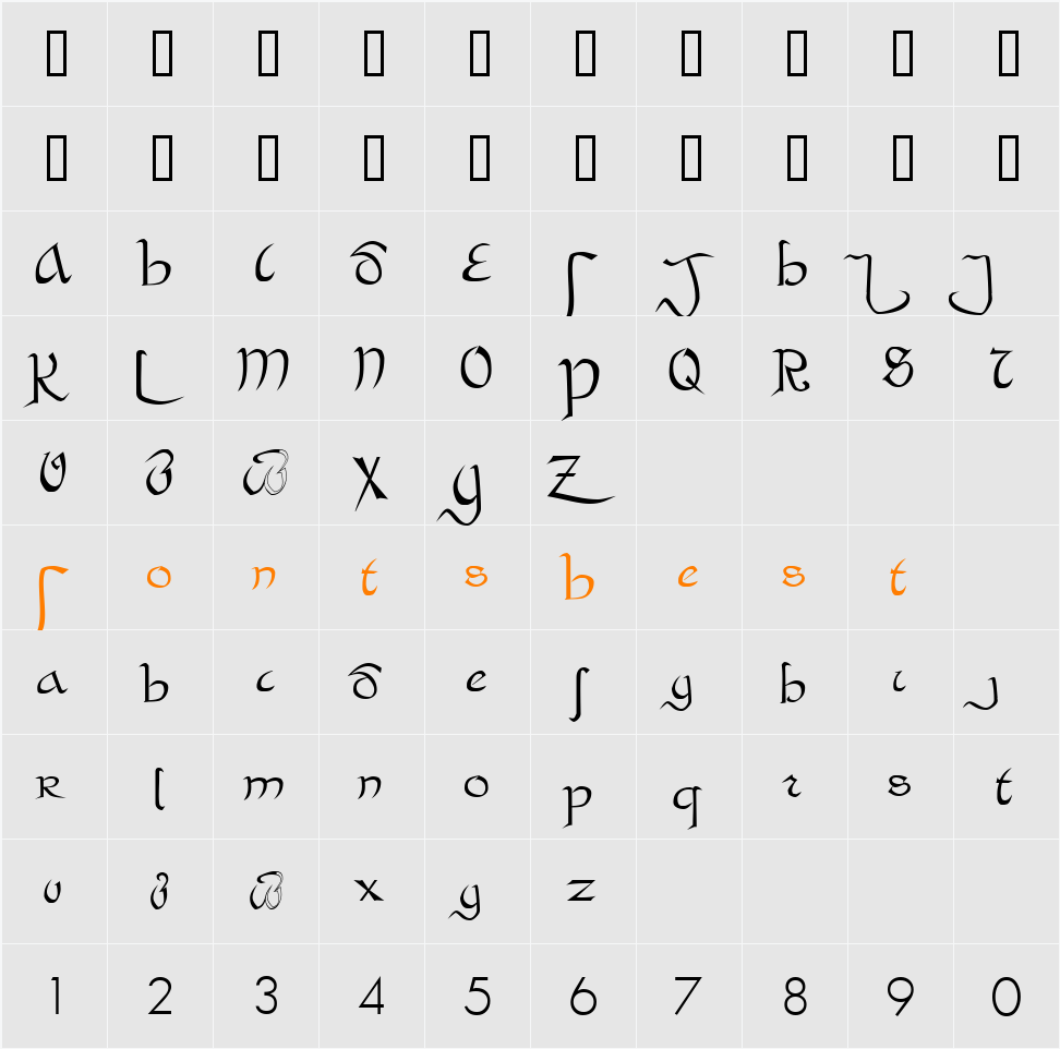 SaracenSSK Character Map