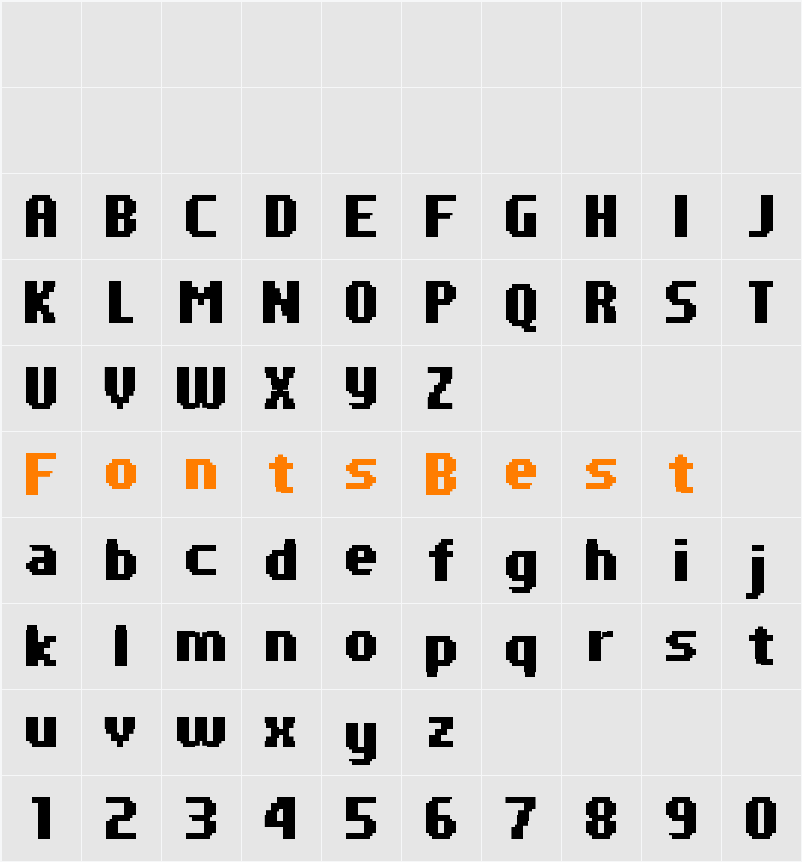 PF Tempesta Seven Condensed Character Map