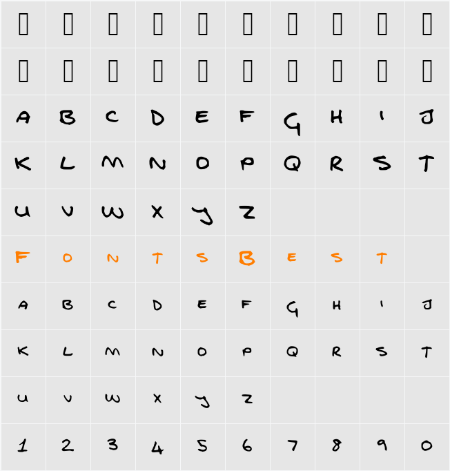 FGfontfull Character Map