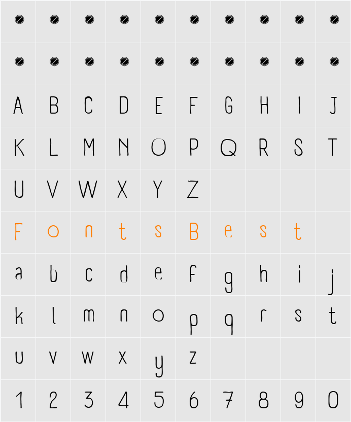 Panforte Pro Character Map