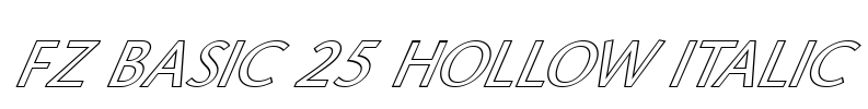 FZ BASIC 25 HOLLOW ITALIC Font Image
