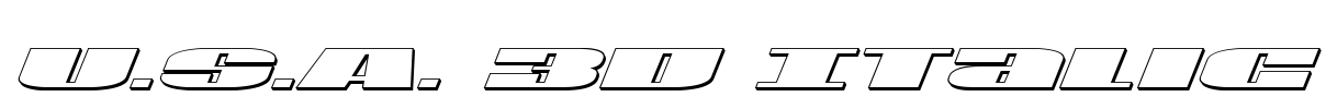 U.S.A. 3D Italic Font Image